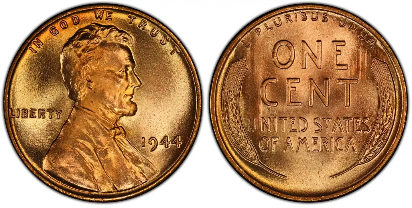 Obverse and reverse of copper penny (not so valuable as error examples)